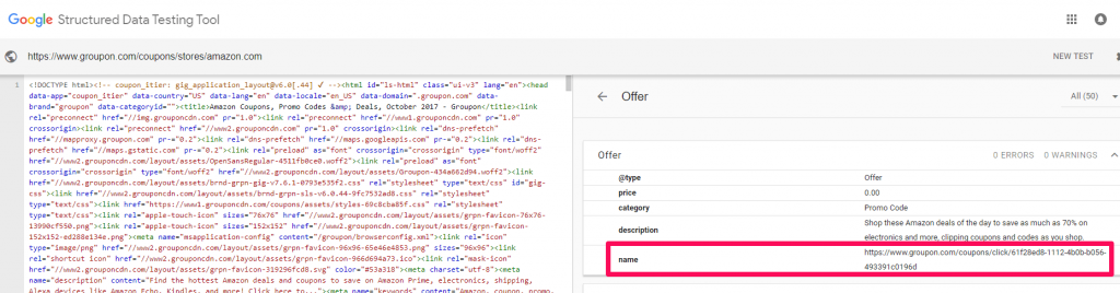 Structured Data Testing Tool