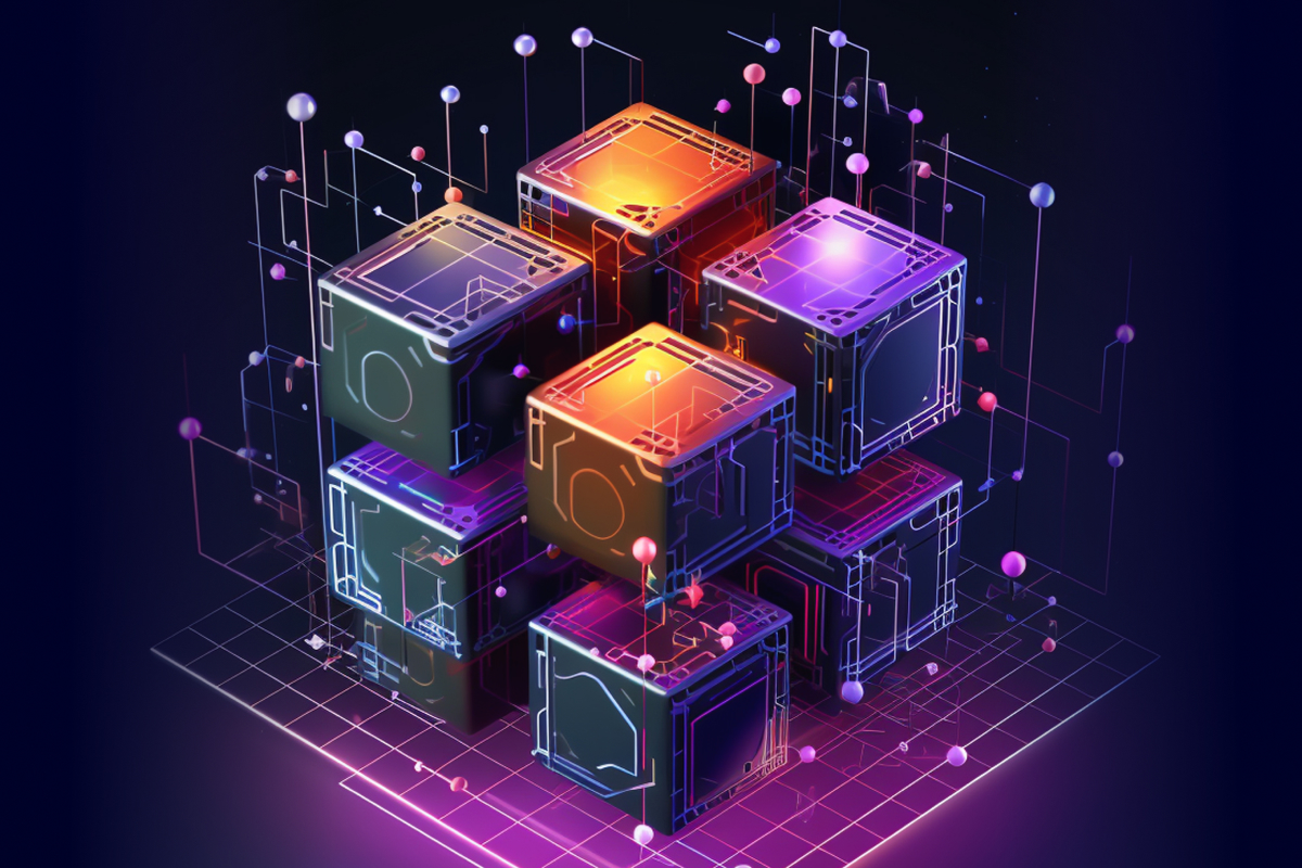 Illustration of modular data availability layers enabling secure cross-chain DeFi without bridges, connecting multiple blockchains seamlessly
